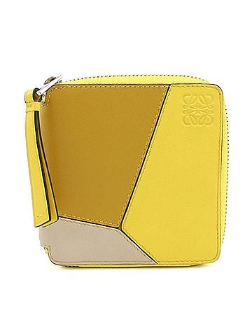 Loewe LOEWE Loewe Bi-fold Wallet Square Zip Puzzle Women's Yellow (view 1)