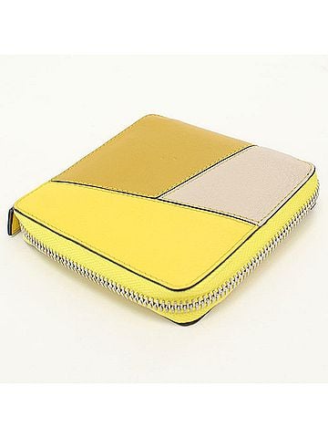 Loewe LOEWE Loewe Bi-fold Wallet Square Zip Puzzle Women's Yellow (view 2)