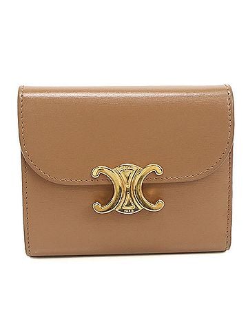 Céline CELINE Celine Tri-fold Wallet 0D783DPV Small Flap Triomphe Women's Brown (view 1)