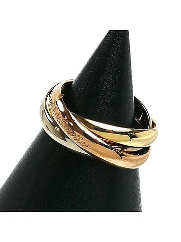 Cartier CARTIER Cartier 18K Yellow Gold Pink White Les Must de Trinity Ring, 8.0g, Women's (view 2)