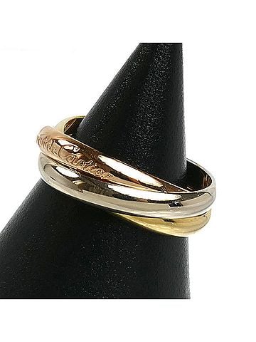 Cartier CARTIER Cartier 18K Yellow Gold Pink White Les Must de Trinity Ring, 9.8g, Men's (view 2)