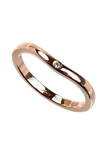 Cartier CARTIER Cartier 18KPG Pink Gold Ballerina Curve Wedding Ring with 3 Diamonds B4098650 Diamond 50 2.3g Women's (view 1)