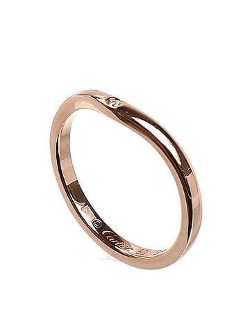Cartier CARTIER Cartier 18KPG Pink Gold Ballerina Curve Wedding Ring with 3 Diamonds B4098650 Diamond 50 2.3g Women's (view 2)