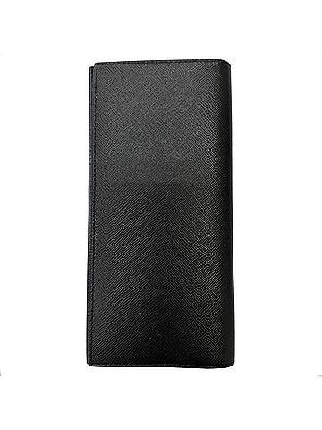Prada PRADA 2MV836 Logo Embossed Saffiano Leather Bi-fold Long Wallet, Black, Made in Italy, Recommended for Men (view 2)