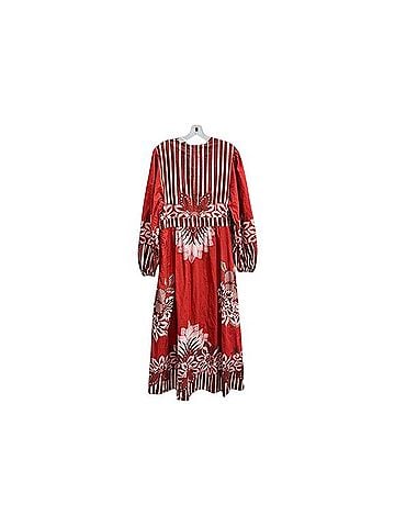 Anthropologie Farm Rio X Anthropologie Longsleeve Vneck Midi Dress Casual Dress (view 2)