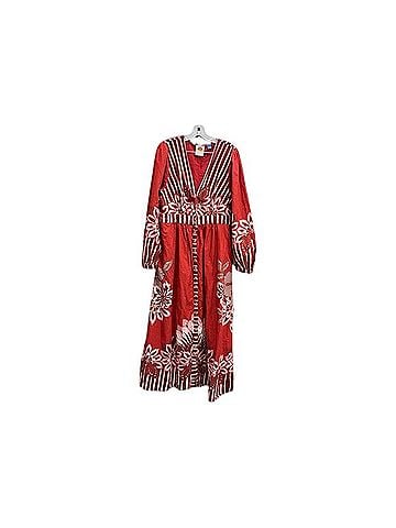Anthropologie Farm Rio X Anthropologie Longsleeve Vneck Midi Dress Casual Dress (view 1)