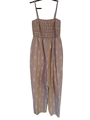 Rebecca Taylor Smocked Floral Print Wide Leg Jumpsuit Jumpsuit (view 1)