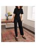 Boden 100% Polyester Solid Black Jumpsuit Size 10 - photo 8