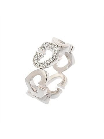 Cartier CARTIER Cartier 2C Heart Ring #48 B4041548 Women's 18K White Gold WG A Rank Used Ginzo (view 1)