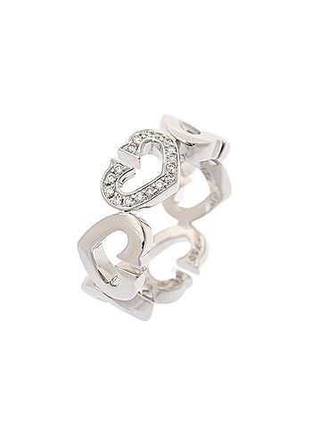 Cartier CARTIER Cartier 2C Heart Ring #48 B4041548 Women's 18K White Gold WG A Rank Used Ginzo (view 2)