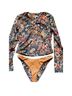 The Great. Floral Blue Tan Two Piece Swimsuit Size S - photo 4