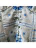 Never Fully Dressed 100% Polyester Print White Blue Blouse Size 6 - photo 6
