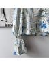 Never Fully Dressed 100% Polyester Print White Blue Blouse Size 6 - photo 4