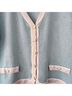 St. John Solid Blue Cardigan Size 14 - photo 3
