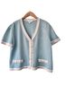St. John Solid Blue Cardigan Size 14 - photo 1