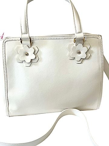 Betsey Johnson White XOALFIE2 Floral Leather Tote (view 2)