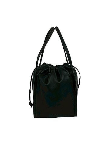 Loewe LOEWE Vintage Anagram Logo Nappa Leather Drawstring Handbag Mini Tote Bag Black 30555 (view 1)