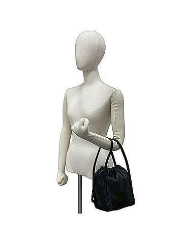Loewe LOEWE Vintage Anagram Logo Nappa Leather Drawstring Handbag Mini Tote Bag Black 30555 (view 2)