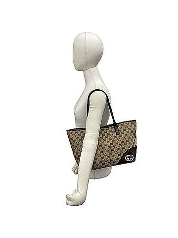 Gucci GUCCI GG Canvas Logo Hardware Tote Bag Handbag Boston Brown 39157 (view 2)