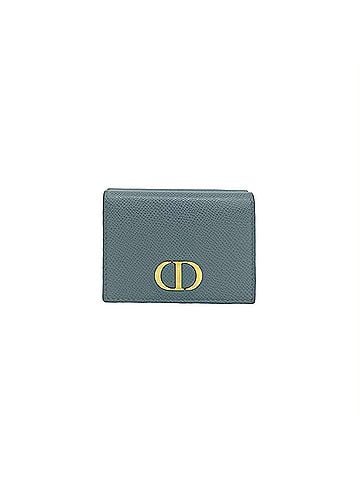Christian Dior Christian Dior 30 Montaigne CD Logo Leather Tri-fold Wallet, Blue, 24308 (view 1)