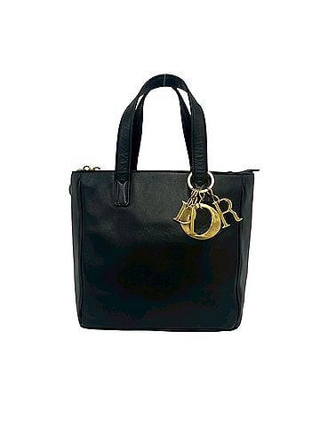 Christian Dior Christian Dior Vintage Logo Hardware Leather Handbag Mini Tote Bag Black 20699 (view 1)
