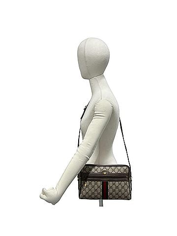 Gucci GUCCI Vintage Sherry Line GG Logo Leather Shoulder Bag/Pochette, Brown, 40038 (view 2)