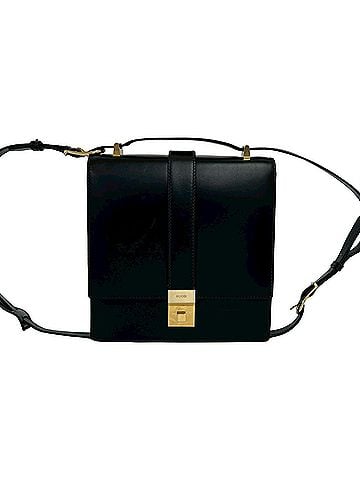 Gucci GUCCI Vintage Old Gucci Logo Hardware Leather Semi-One Shoulder Bag Pouch Black 23171 (view 1)