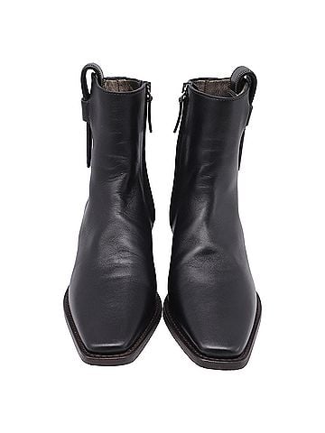 Brunello Cucinelli Brunello Cucinelli Monili Western Ankle Boots in Black Leather (view 2)