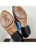 Coach 100% Leather Print Brown Blue Boots Size 5 1/2 - photo 4