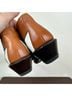 Coach 100% Leather Print Brown Blue Boots Size 5 1/2 - photo 3
