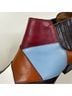 Coach 100% Leather Print Brown Blue Boots Size 5 1/2 - photo 10