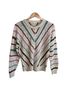 Marine Layer Chevron-herringbone Brown Multi Color Pullover Sweater Size XS - photo 1