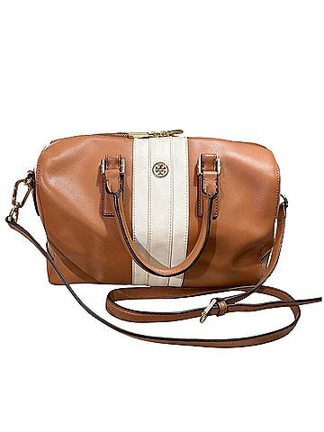 Tory Burch Stripe Robinson Middy  Leather Tote (view 1)