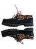 Timberland 100% Leather Floral Black Flats Size 7 1/2 - photo 8