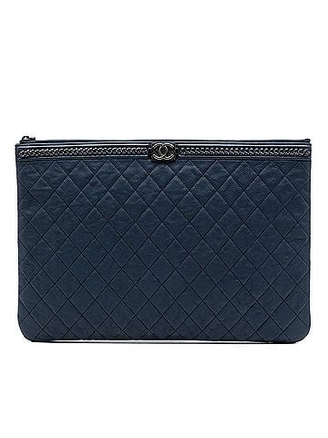 Chanel Large Quilted Calfskin Chain Boy O Case Clutch (view 1)