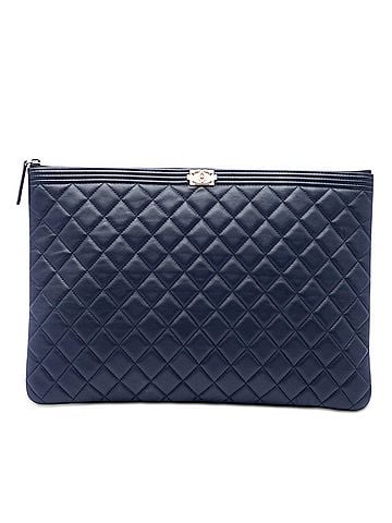 Chanel Large Quilted Lambskin Boy O Case Clutch (view 1)