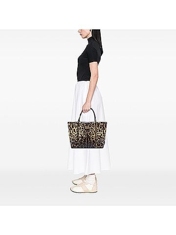 Dolce & Gabbana Leopard Printed Patent Miss Escape Tote (view 2)