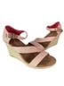 TOMS 100% Canvas Orange Pink Wedges Size 8 1/2 - photo 1