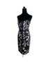 Milly 100% Silk 100% Acetate Floral Black White Cocktail Dress Size 4 - photo 8