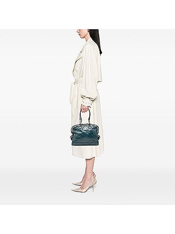 Céline Crinkled Patent Macadam Shoulder Bag (view 2)
