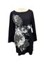 Chico's Floral Black Gray Pullover Sweater Size M - photo 1