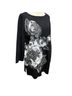 Chico's Floral Black Gray Pullover Sweater Size M - photo 4