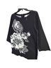 Chico's Floral Black Gray Pullover Sweater Size M - photo 16