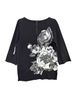 Chico's Floral Black Gray Pullover Sweater Size M - photo 6