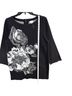 Chico's Floral Black Gray Pullover Sweater Size M - photo 9