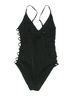 YMI Solid Black One Piece Swimsuit Size L - photo 2