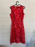Anne Klein 100% Polyester Floral Red White Pink Cocktail Dress Size 4 - photo 4