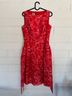 Anne Klein 100% Polyester Floral Red White Pink Cocktail Dress Size 4 - photo 5