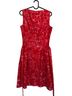Anne Klein 100% Polyester Floral Red White Pink Cocktail Dress Size 4 - photo 2