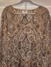 Talbots 100% Silk Paisley Tan Brown Long Sleeve Blouse Size 2X - photo 4